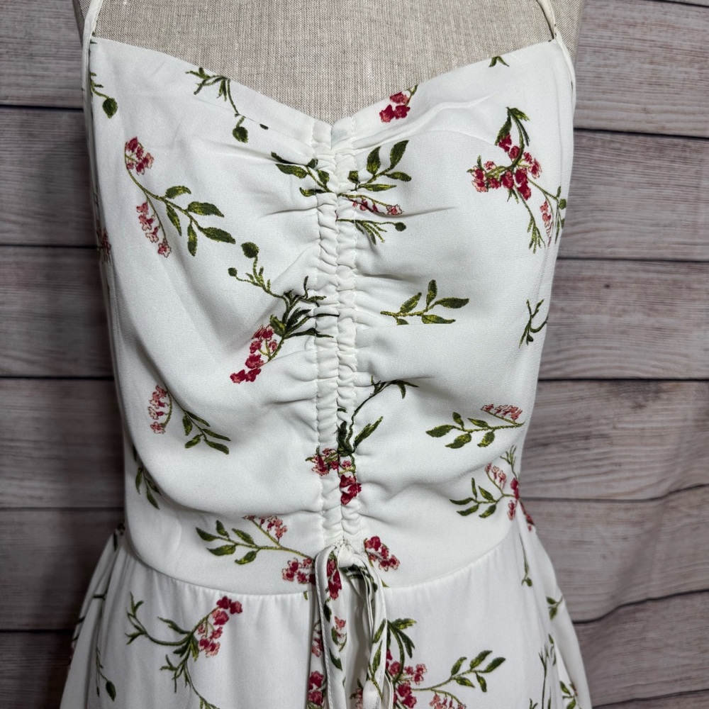 Trixxi Strapless White Dress with Floral Design